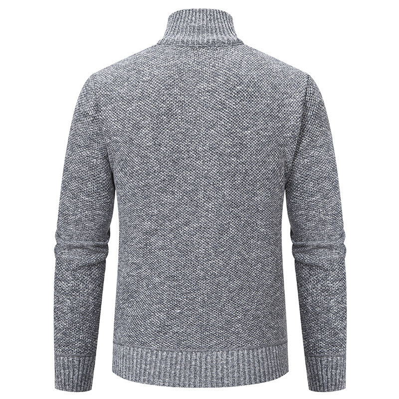 Men's Quilted Hybrid Cardigan with Stand-up Collar, Contrast Sleeves, and Full Zip Hudson & Parker