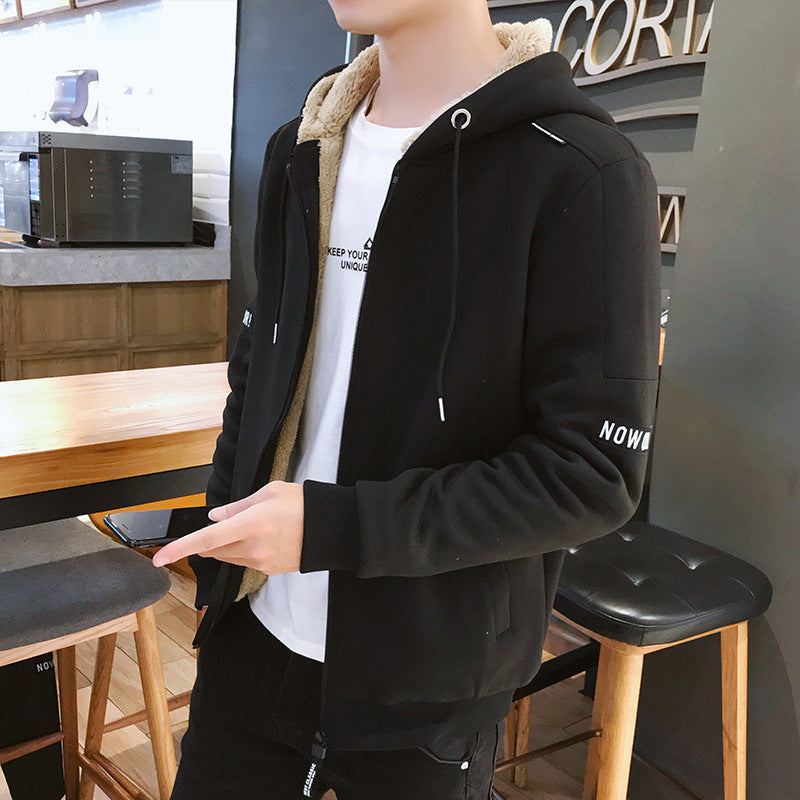 Men's Urban Zip Hoodie with Teddy lining, stand-up collar hood & ribbed cuffs Hudson & Parker