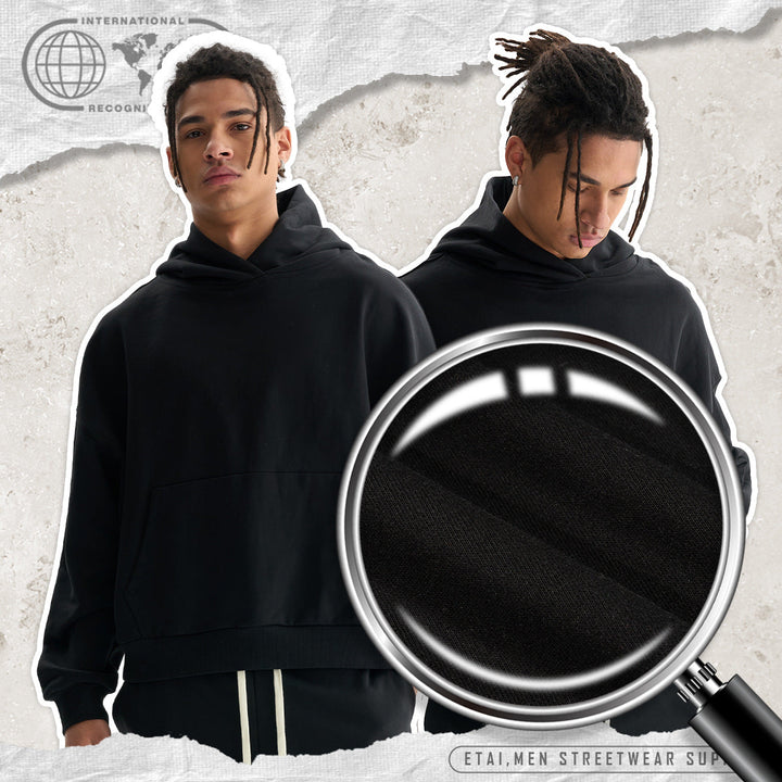 Women Wide Cut Hoodie with Cropped Hem and Kangaroo Pocket Hudson & Parker