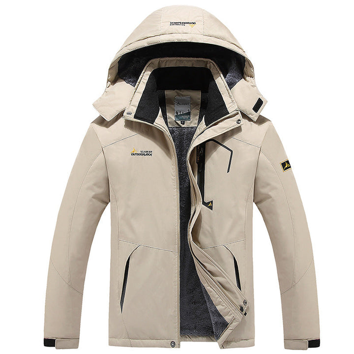 Men's Modular Thermal Outdoor Jacket with Teddy Fleece and Removable Hood Hudson & Parker