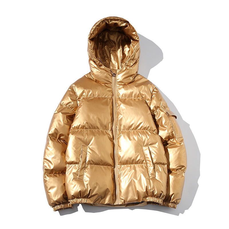 Men's High-Gloss Padded Hooded Jacket with Quilting and Thermo-Filling Hudson & Parker