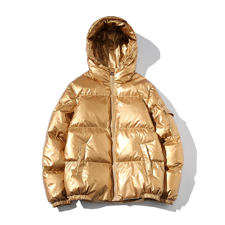 Men's High-Gloss Padded Hooded Jacket with Quilting and Thermo-Filling Hudson & Parker
