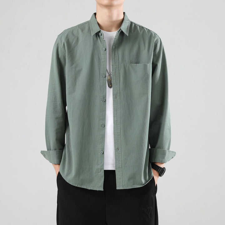 Men's Loose Overshirt with Chest Pocket and Light Texture Hudson & Parker