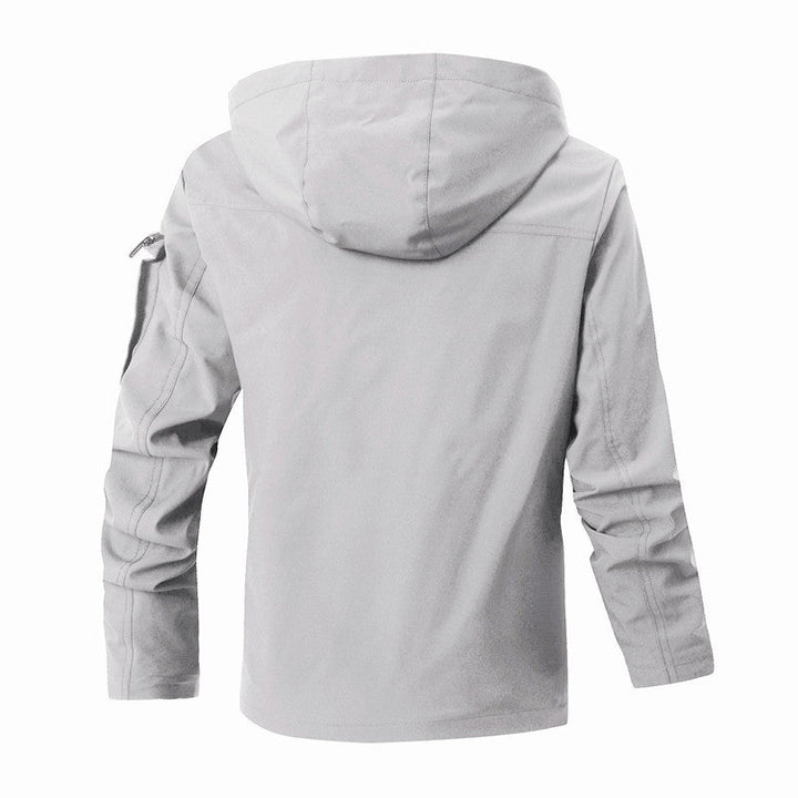 Men's Waterproof Utility Jacket with Hood and Multiple Pockets Hudson & Parker