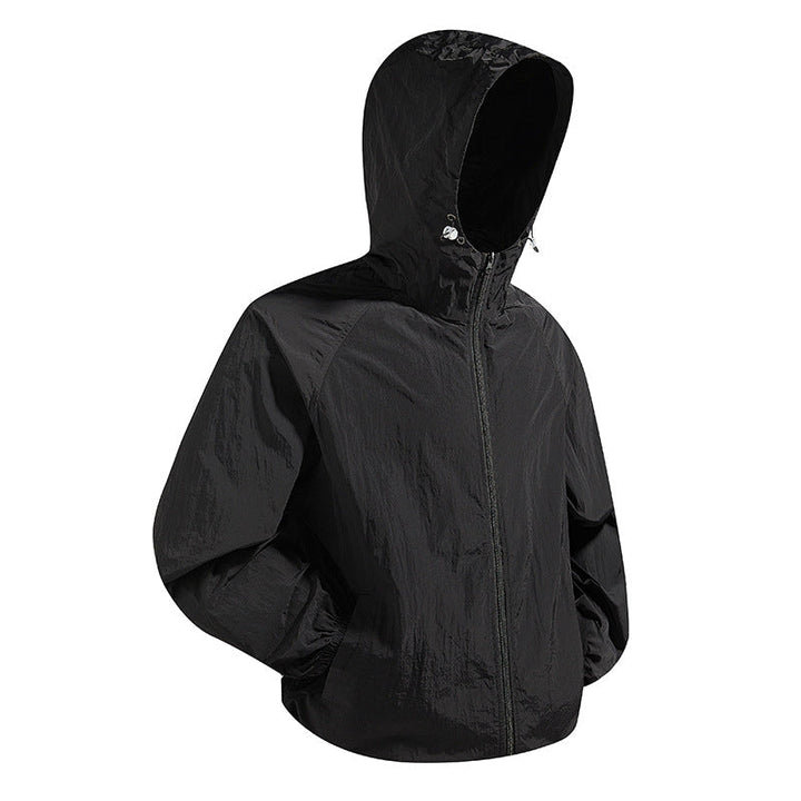 Unisex Lightweight packable hooded windbreaker with water-repellent ripstop shell and adjustable hood Hudson & Parker