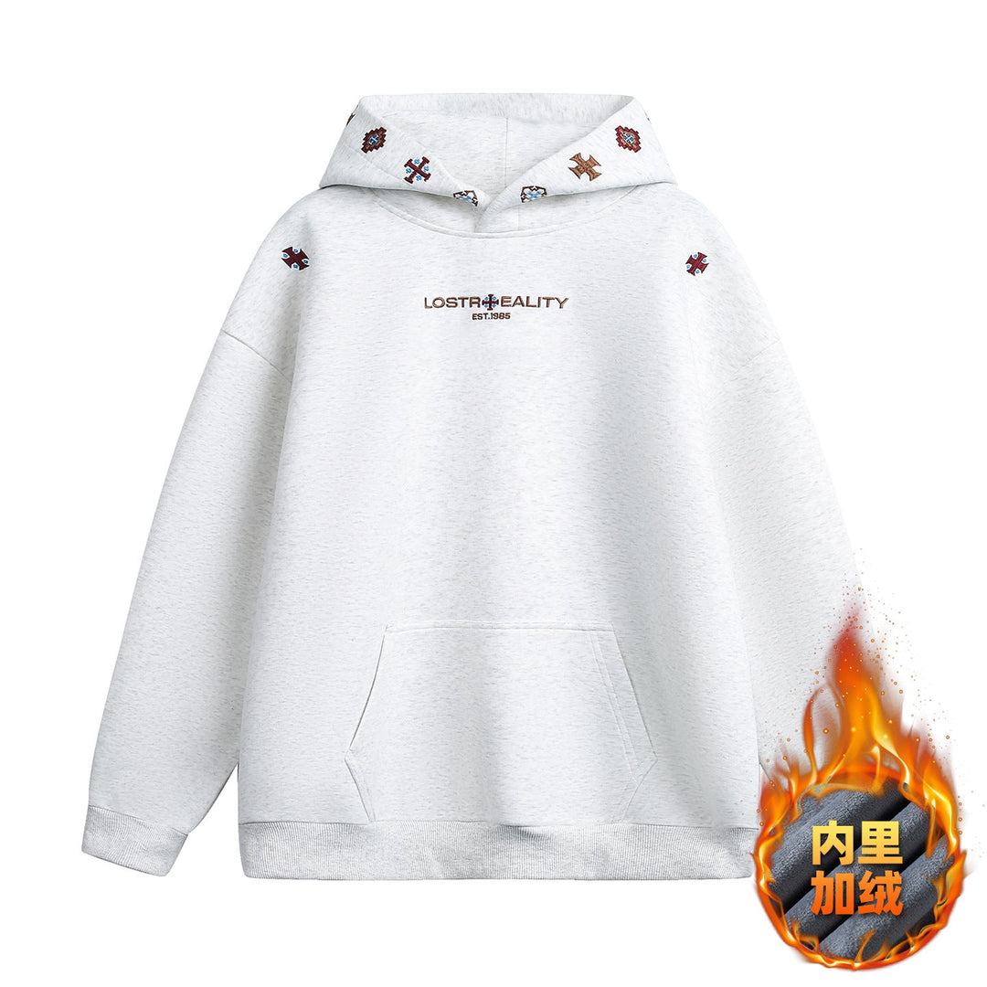 Unisex Oversize Hoodie with fine logo and motif embroidery as well as kangaroo pocket Hudson & Parker
