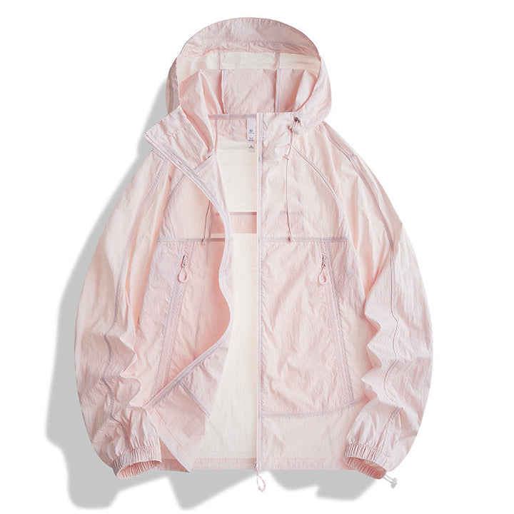 Men's Ultralight Hooded Wind Jacket with Pack Function, Mesh Lining & Zipper Pockets Hudson & Parker