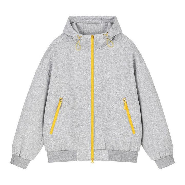 Unisex Oversize Hoodie Sweat Jacket with contrasting zippers & ribbed hem Hudson & Parker