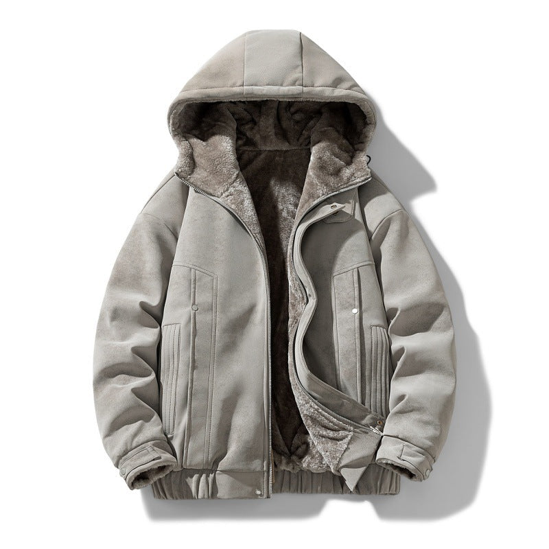 Men's hooded jacket with teddy lining and faux suede look Hudson & Parker Fashion