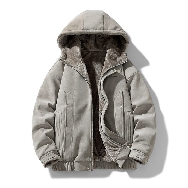 Men's hooded jacket with teddy lining and faux suede look Hudson & Parker Fashion
