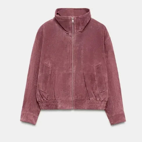 Women’s short-cut boxy blouson with high stand-up collar and dropped shoulders Hudson & Parker