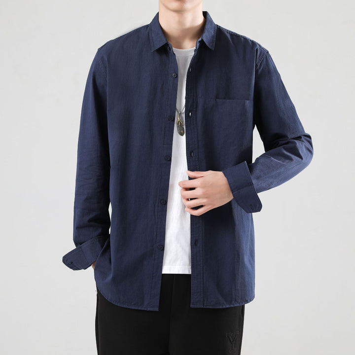 Men's Loose Overshirt with Chest Pocket and Light Texture Hudson & Parker