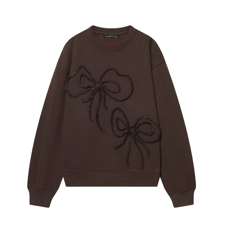 Women Cropped Boxy Sweatshirt with 3D Bow Application Hudson & Parker