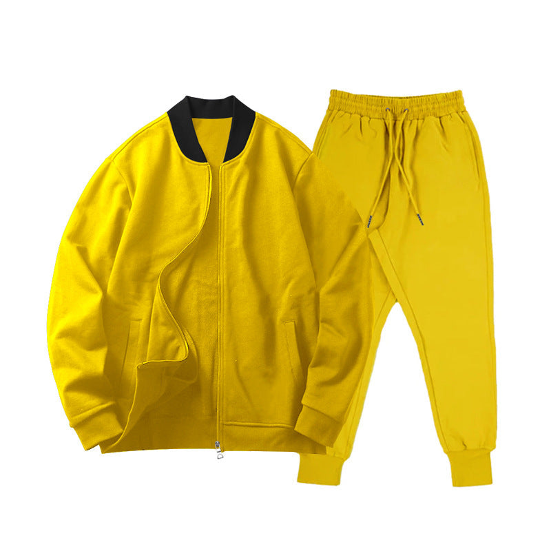 Men's casually cut sweat set with zip bomber jacket and tapered jogging pants made of soft fleece Hudson & Parker