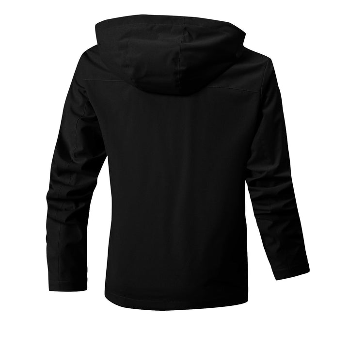 Men's Waterproof Softshell Jacket with Hood, Reflective Stripes and Checked Lining Hudson & Parker
