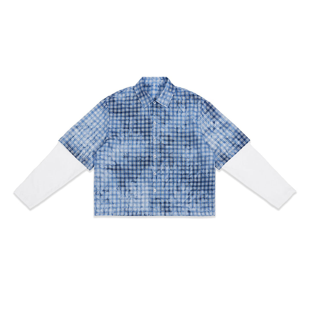 Men's Checkered Overshirt with Integrated Long Sleeve Layer Hudson & Parker