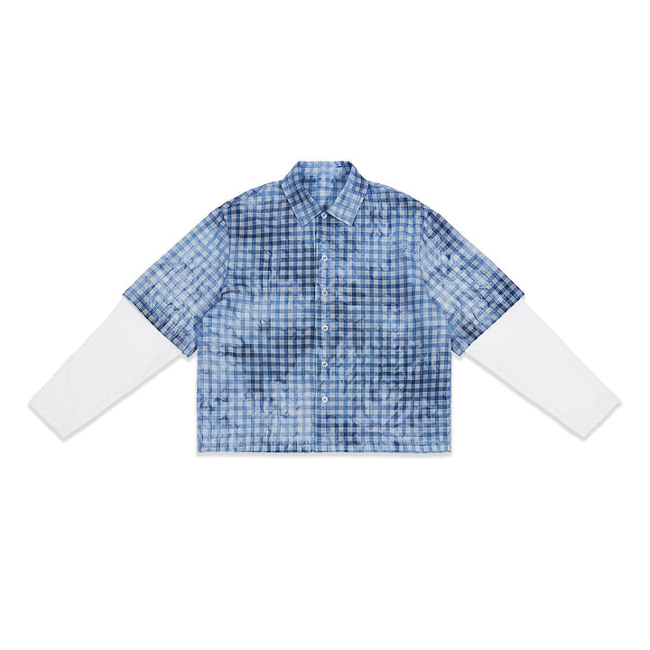 Men's Checkered Overshirt with Integrated Long Sleeve Layer Hudson & Parker