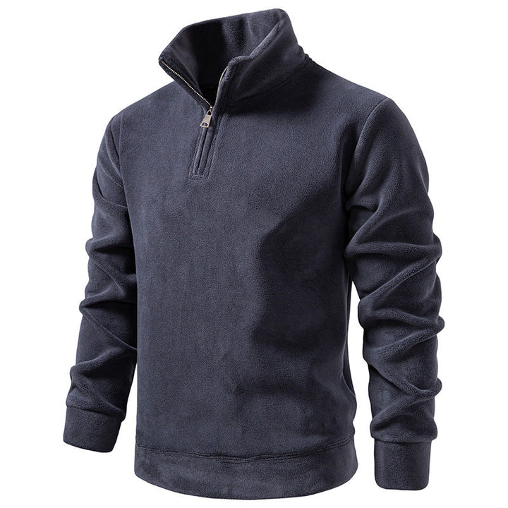 Men's Fleece Half-Zip Pullover with Standing Collar and Soft Microfleece Hudson & Parker
