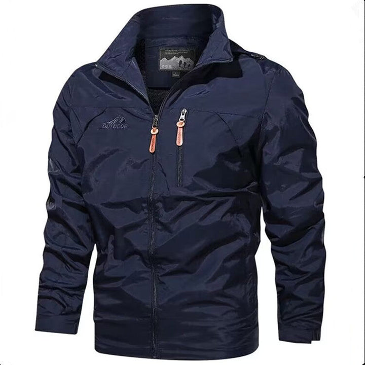 Men's Lightweight Waterproof Hooded Outdoor Jacket with Chest Pocket and Adjustable Cuffs Hudson & Parker