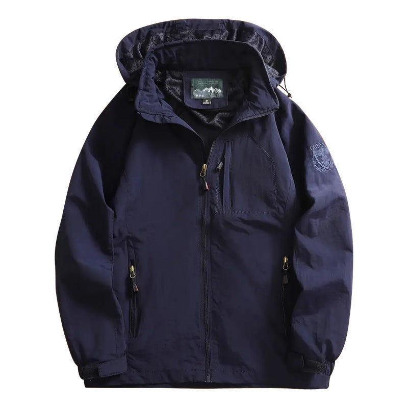 Men's lightweight outdoor jacket windbreaker with water-repellent coating and breathable mesh lining Hudson & Parker