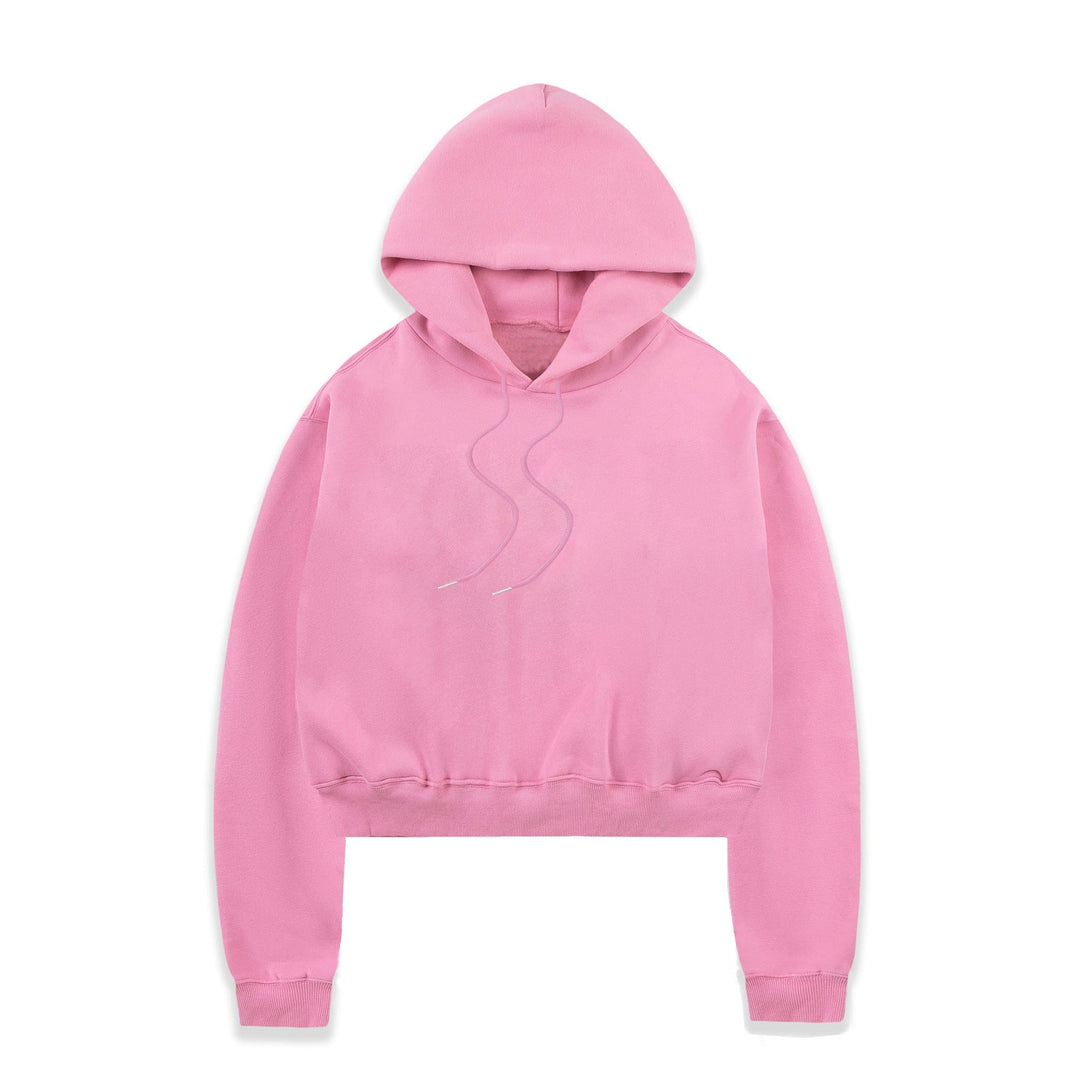 Women's cropped hoodie with soft fleece interior and elastic ribbed hem Hudson & Parker