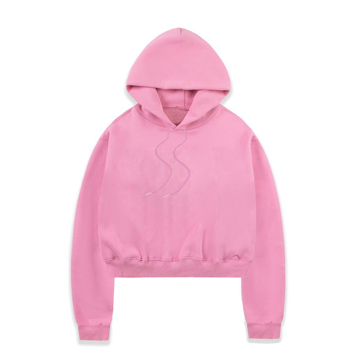 Women's cropped hoodie with soft fleece interior and elastic ribbed hem Hudson & Parker