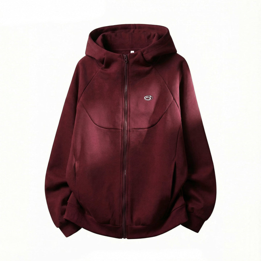 Unisex Oversize Hooded Sweat Jacket with Zipper and Padded Structure Hudson & Parker