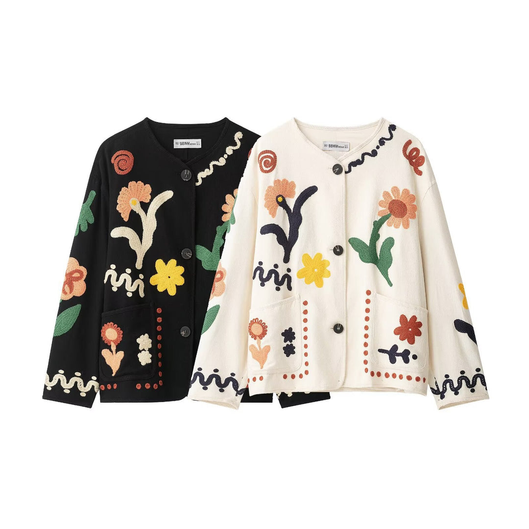 Women's Oversize Sweatshirt with Floral Chenille Embroidery Hudson & Parker
