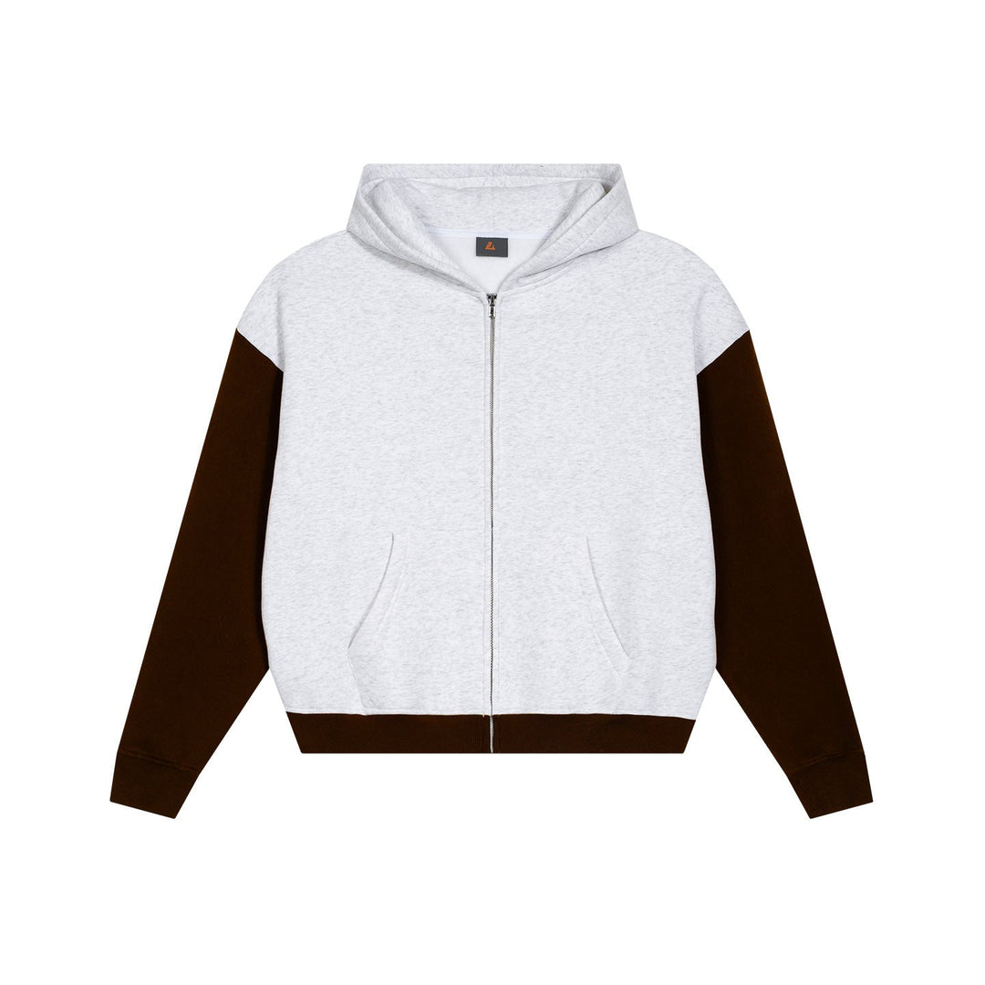 Men's Colorblock Zip Hoodie made of French Terry with Kangaroo Pocket Hudson & Parker