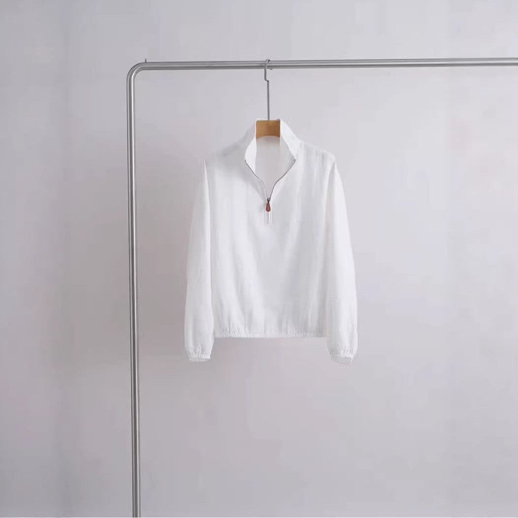 Unisex lightweight short zip anorak with stand-up collar Hudson & Parker