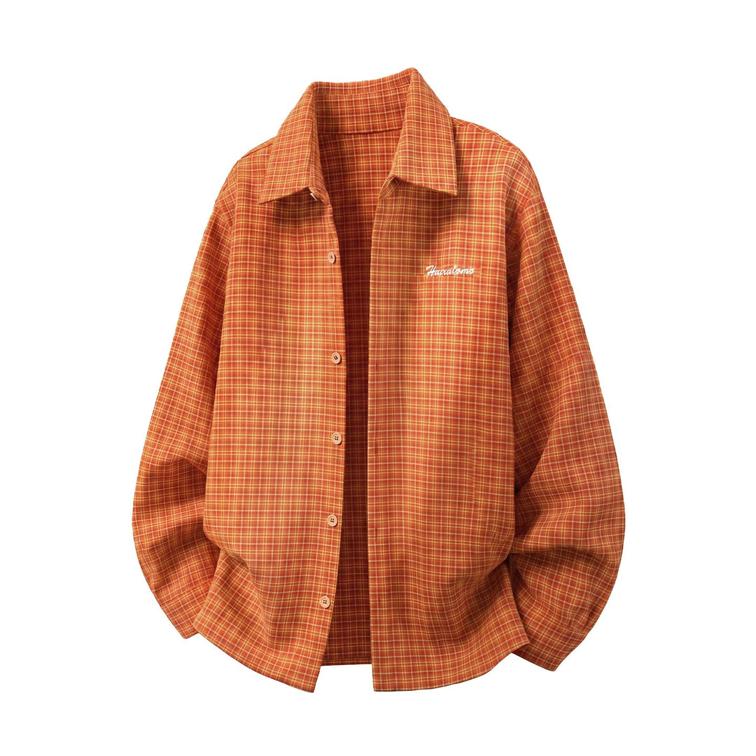 Unisex Check Shirt Jacket in a casual oversized cut with embroidered script logo Hudson & Parker