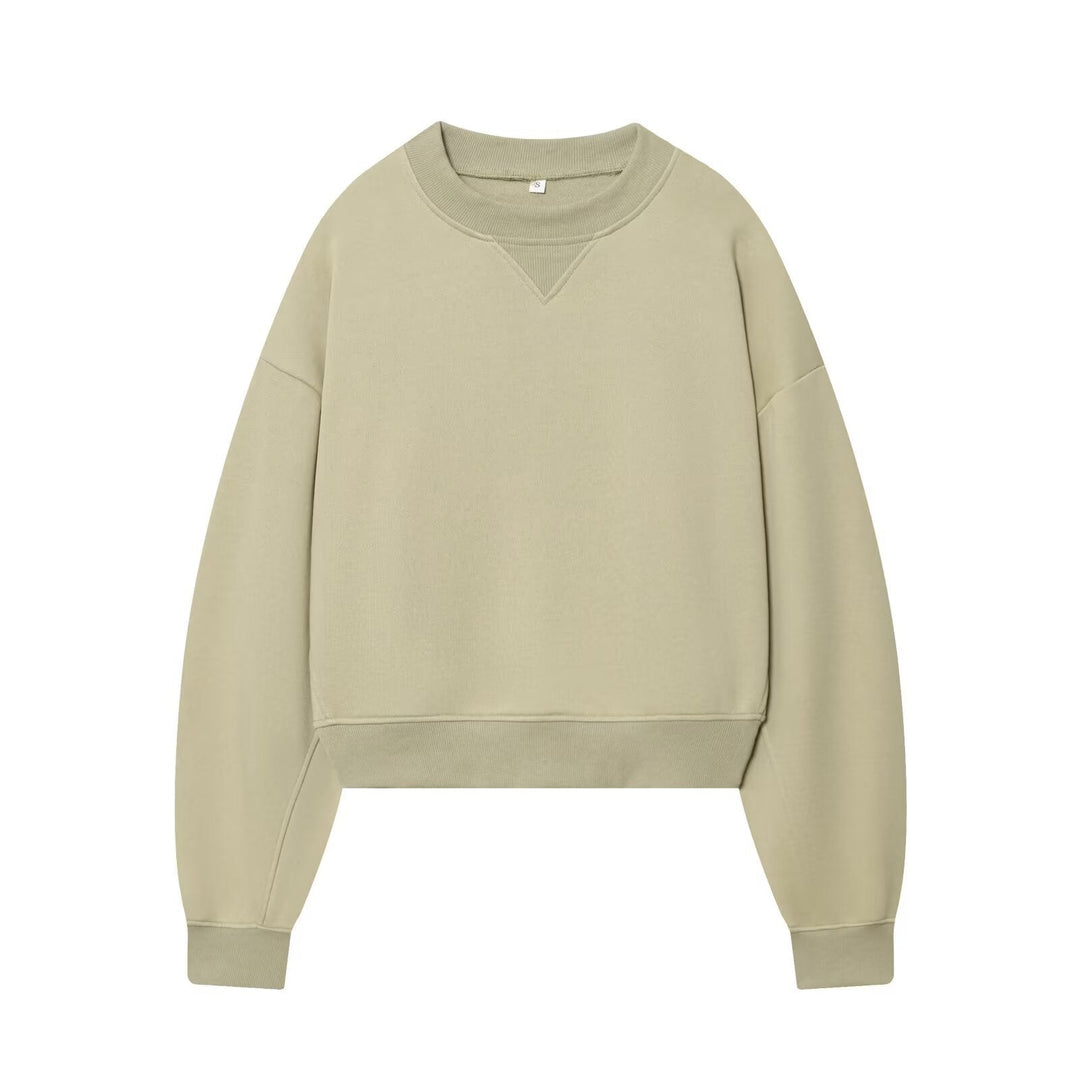 Women's oversized cropped sweatshirt with ribbed neckline Hudson & Parker