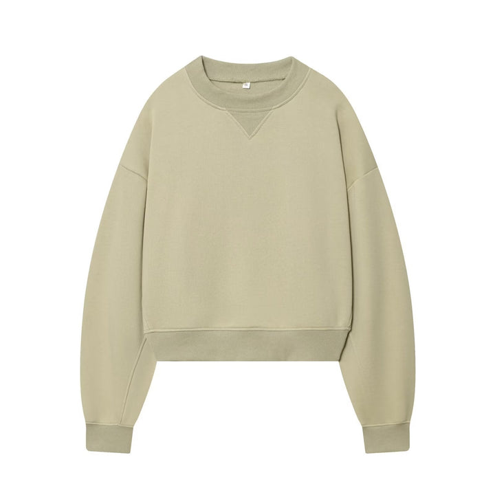 Women's oversized cropped sweatshirt with ribbed neckline Hudson & Parker