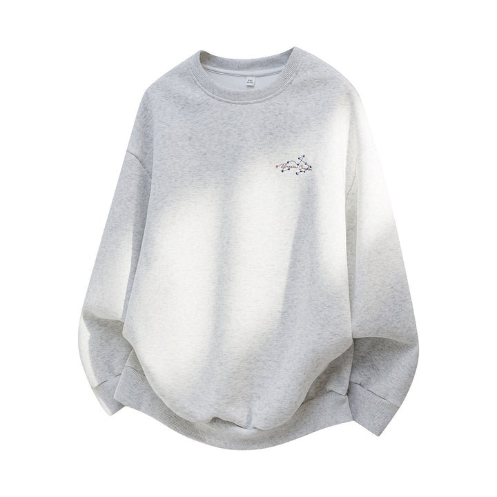 Unisex Oversize Sweatshirt with Round Neck, fine Chest Embroidery and Elastic Hem Hudson & Parker