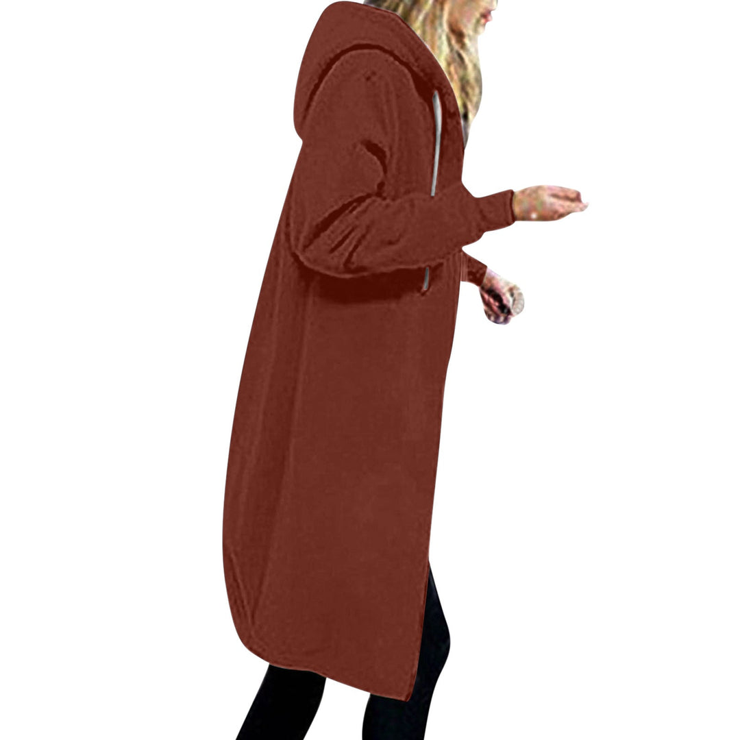 Women's longer oversized hoodie coat with rounded hem and zip pockets Hudson & Parker