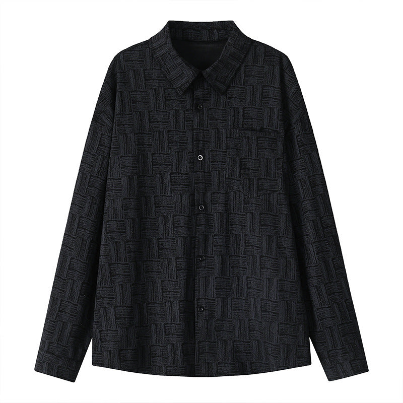 Men's overshirt jacket made of structured blend with check pattern relief Hudson & Parker
