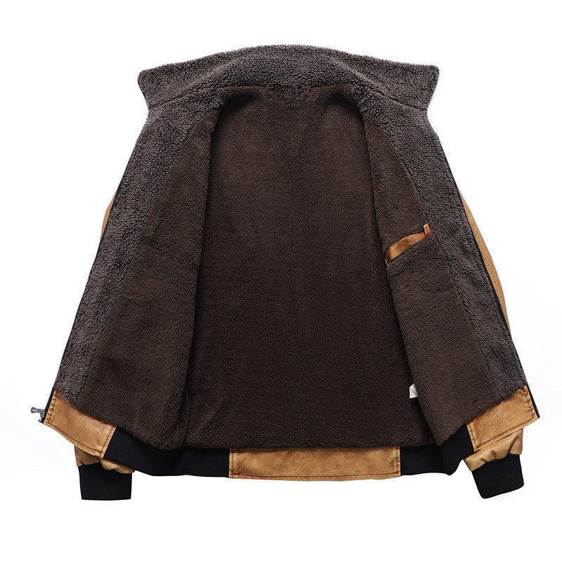 Men's faux leather blouson with Sherpa collar and thermo lining Hudson & Parker
