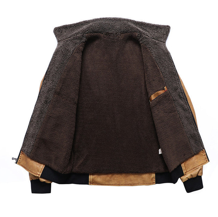 Men's faux leather blouson with Sherpa collar and thermo lining Hudson & Parker