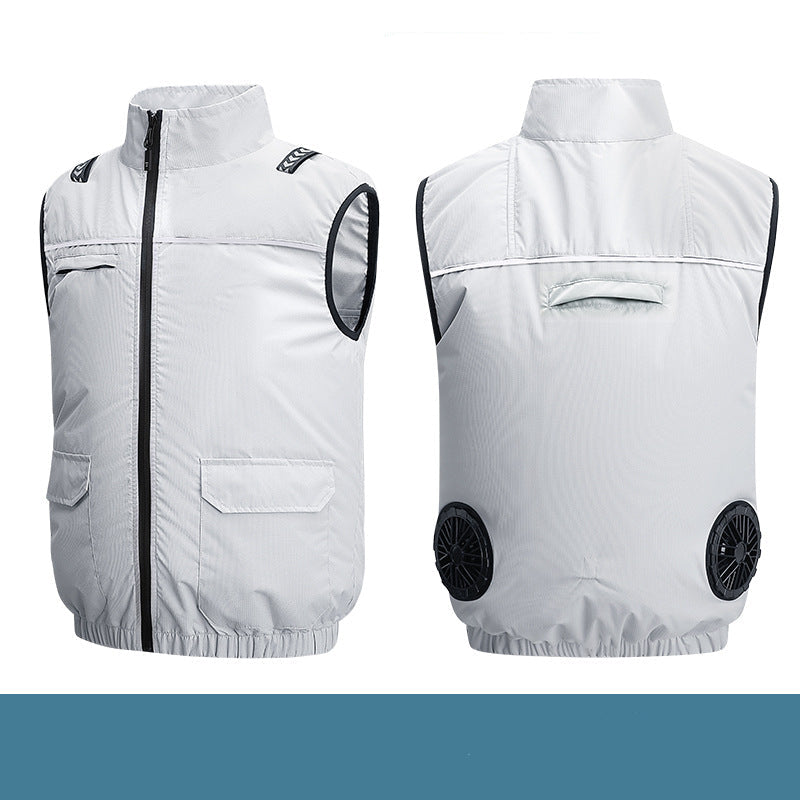 Unisex nan lightweight cooling work vest with integrated fans and external battery Hudson & Parker