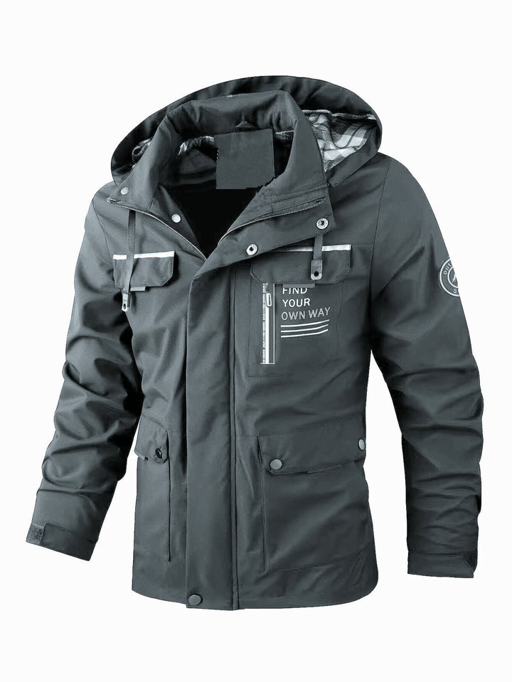 Men's water-repellent utility parka with hood, multiple pockets, and wind protection Hudson & Parker