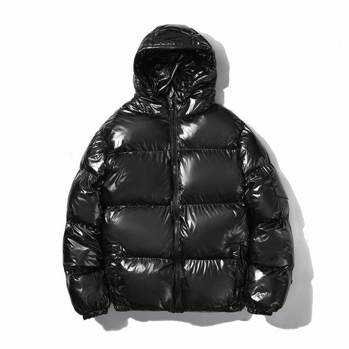Men's High-Gloss Padded Hooded Jacket with Quilting and Thermo-Filling Hudson & Parker