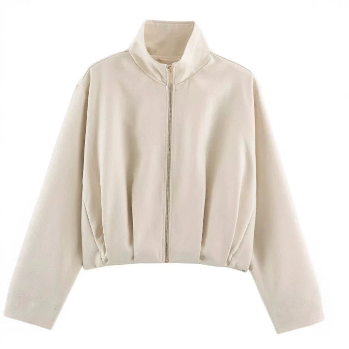 Women’s short-cut boxy blouson with high stand-up collar and dropped shoulders Hudson & Parker