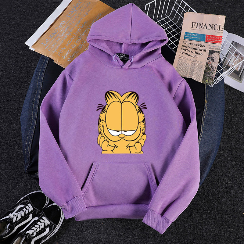 Unisex hooded sweatshirt with large comic face print, soft fleece lining and kangaroo pocket Hudson & Parker Fashion