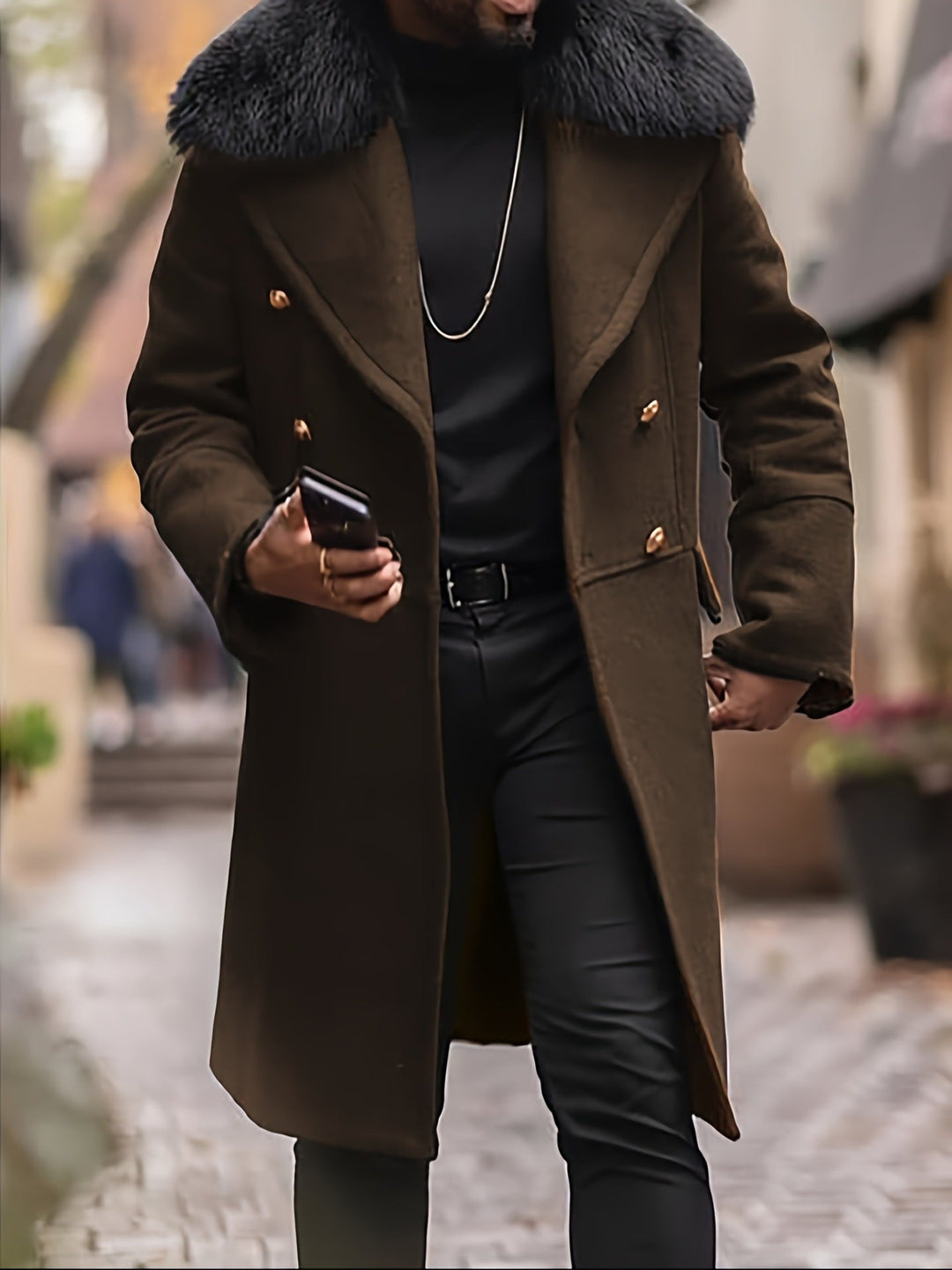 Men's Elegant Jacket with Faux Fur Collar Hudson & Parker