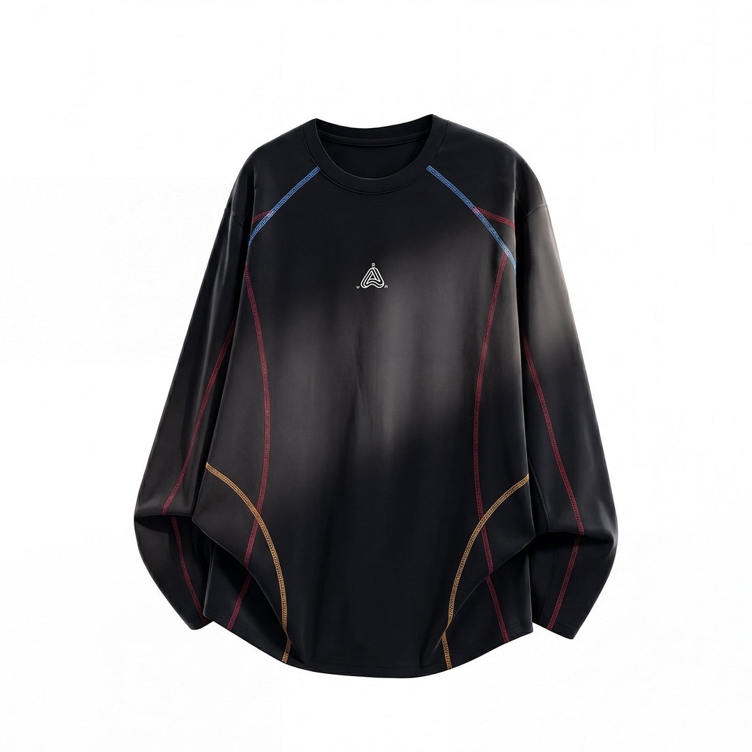 Unisex Wide Cut Sweatshirt with Decorative Flatlock Seams and Raglan Sleeves Hudson & Parker