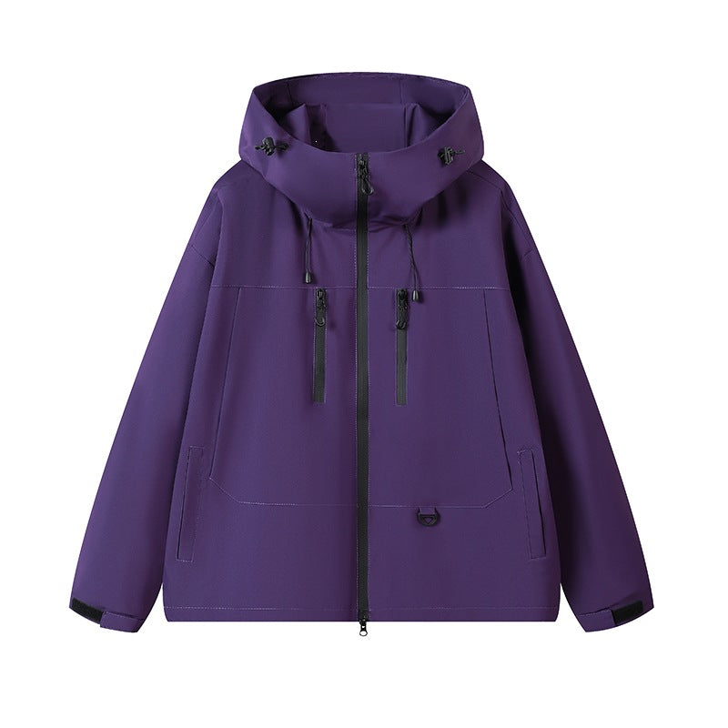 Men's technical water-repellent hooded transition jacket with taped zippers & utility pockets Hudson & Parker