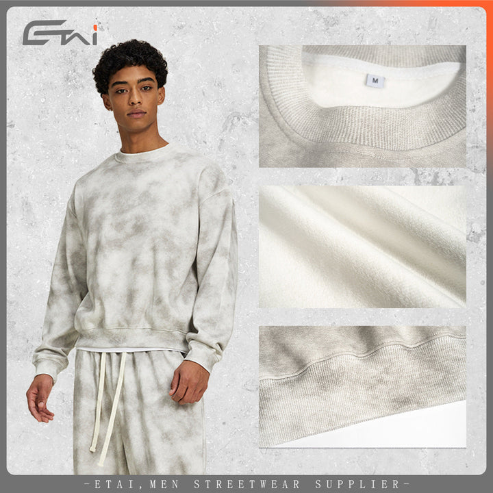 Unisex Oversize Sweatshirt with washed fog look and round neck Hudson & Parker
