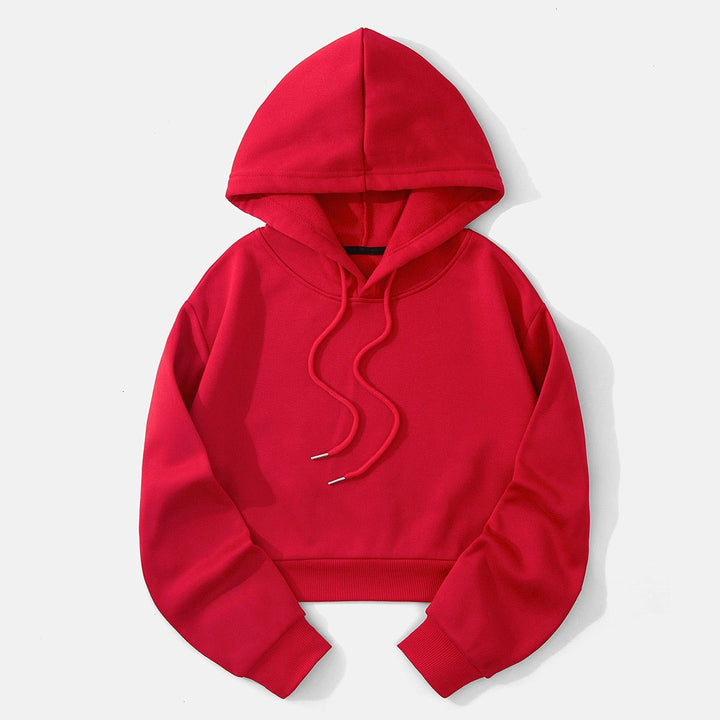 Women's cropped hoodie with soft fleece interior and elastic ribbed hem Hudson & Parker