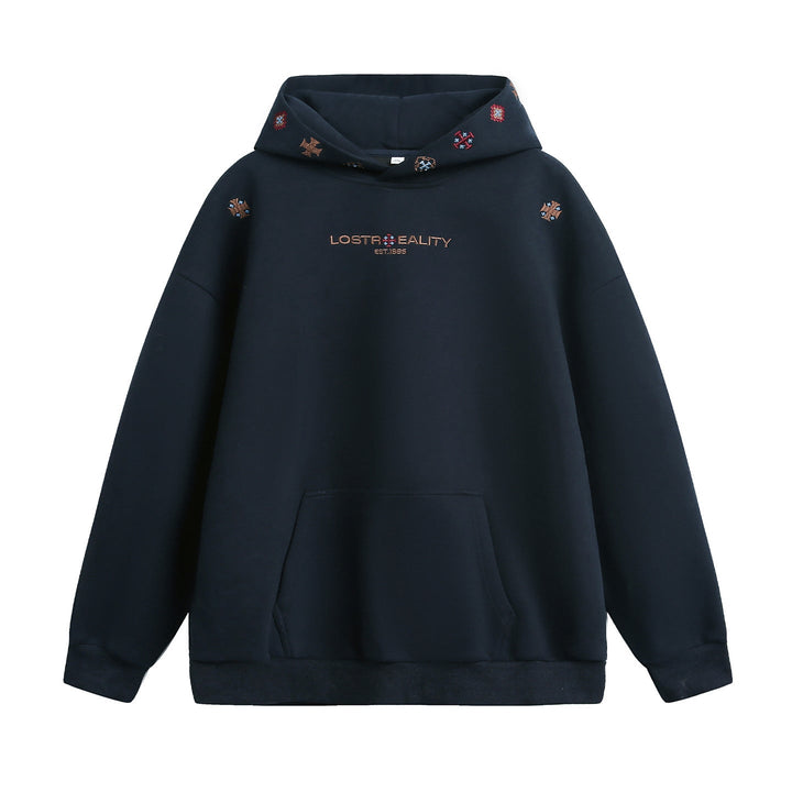 Unisex Oversize Hoodie with fine logo and motif embroidery as well as kangaroo pocket Hudson & Parker