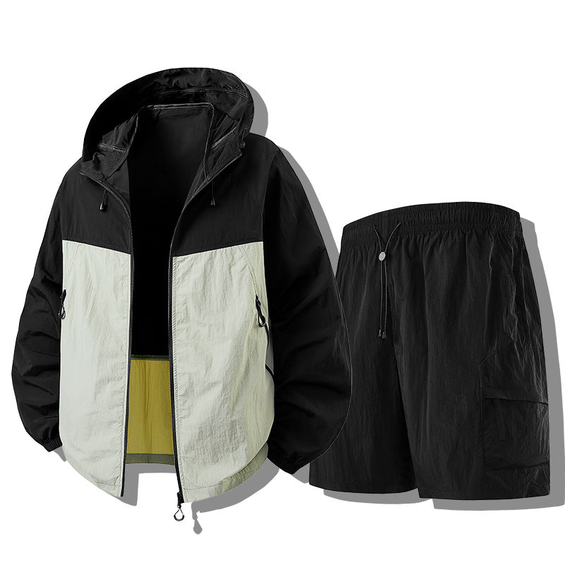 Men's Weatherproof Functional Jacket with Lightweight Shorts